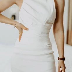 Levency New In Ruched Backless Slip Mini Dress