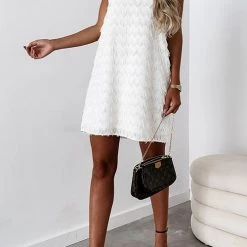 Levency Layered Fringe Trim Slip Mini Dress New In