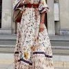 Levency Floral Print Seven Sleeve Maxi Dress New In
