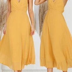 Levency New In Spaghetti Strap Midi Dress