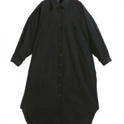 Levency New In Solid Button Long Sleeve Shirt Dress