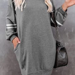 Levency Stripe Comfy Casual Mini Shift Dress
