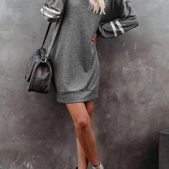 Levency Stripe Comfy Casual Mini Shift Dress