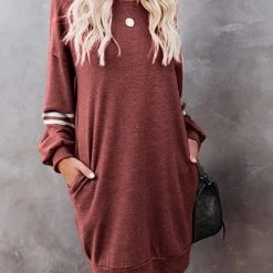 Levency Stripe Comfy Casual Mini Shift Dress