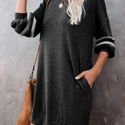 Levency Stripe Comfy Casual Mini Shift Dress