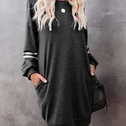 Levency Stripe Comfy Casual Mini Shift Dress