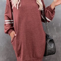 Levency Stripe Comfy Casual Mini Shift Dress