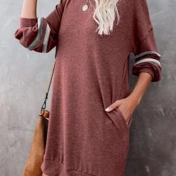 Levency Stripe Comfy Casual Mini Shift Dress