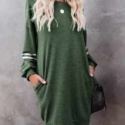 Levency Stripe Comfy Casual Mini Shift Dress