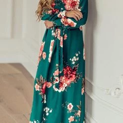 Levency New In Timeless Floral Print Long Sleeve Wrap Maxi Dress