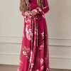 Levency New In Timeless Floral Print Long Sleeve Wrap Maxi Dress