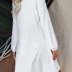 Levency Button Puff Long Sleeve Swing Dress 25 Levency Button Puff Long Sleeve Swing Dress