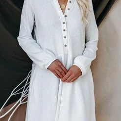 Levency Button Puff Long Sleeve Swing Dress 18 Levency Button Puff Long Sleeve Swing Dress