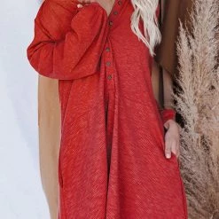 Levency Button Puff Long Sleeve Swing Dress 26 Levency Button Puff Long Sleeve Swing Dress