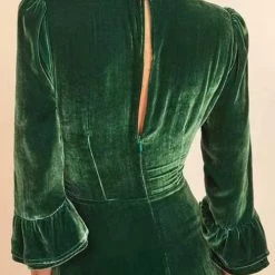 Levency Velvet Flares Hem Slim Mini Dress New In