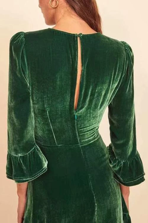 Levency Velvet Flares Hem Slim Mini Dress New In 2 Levency Velvet Flares Hem Slim Mini Dress New In