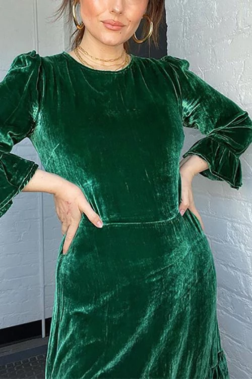 Levency Velvet Flares Hem Slim Mini Dress New In 3 Levency Velvet Flares Hem Slim Mini Dress New In