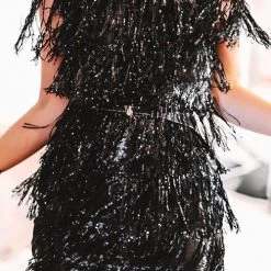 Levency Layer Sequin Tassels Bodycon Dress New In