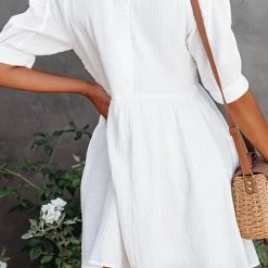 Levency O Neck Puff Sleeve Swing Dress New In