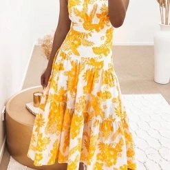 Levency Floral One Shoulder Layer Maxi Dress New In