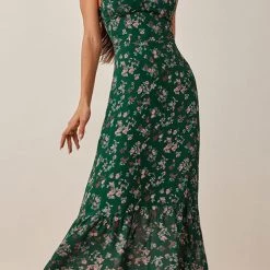 Levency Print Tie Slip Slim Midi Dress New In