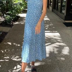 Levency Print Tie Slip Slim Midi Dress New In