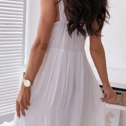 Levency Lace Patchwork U Neck Tank Dress New In