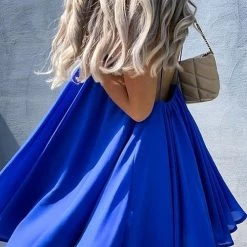 Levency Cut Out V Backless Slip Mini Dress