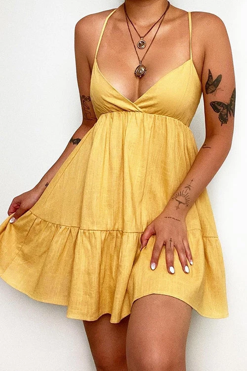 Levency New In V Neck Backless Slip Mini Dress 5 Levency New In V Neck Backless Slip Mini Dress