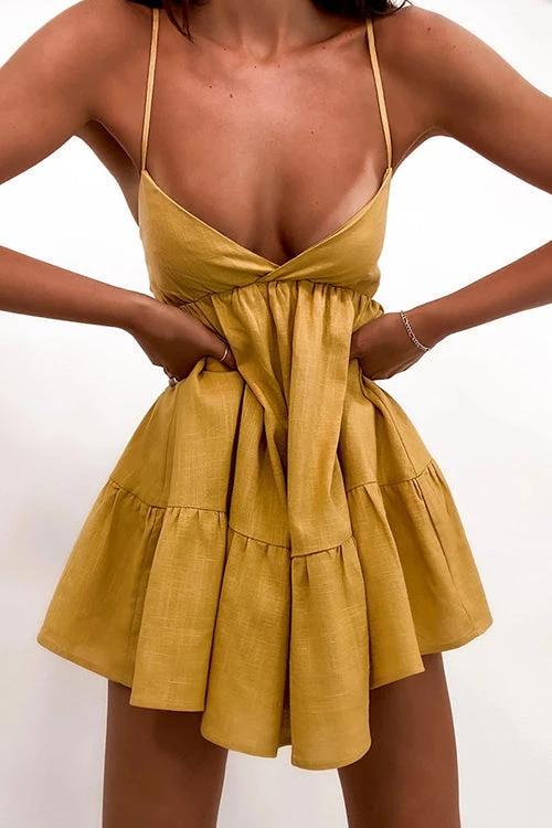 Levency New In V Neck Backless Slip Mini Dress 2 Levency New In V Neck Backless Slip Mini Dress