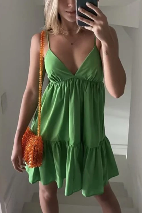 Levency New In V Neck Backless Slip Mini Dress 3 Levency New In V Neck Backless Slip Mini Dress