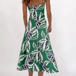 Levency Tie Cut Out Slip Slit Dress