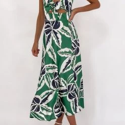 Levency Tie Cut Out Slip Slit Dress