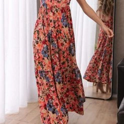 Levency New In Flroal Pockets Slip Maxi Dress