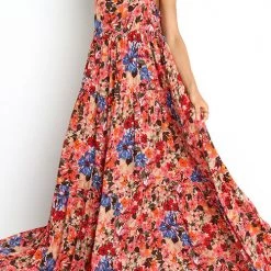 Levency New In Flroal Pockets Slip Maxi Dress