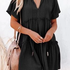 Levency V Neck Ruffles Mini Dress New In 14 Levency V Neck Ruffles Mini Dress New In