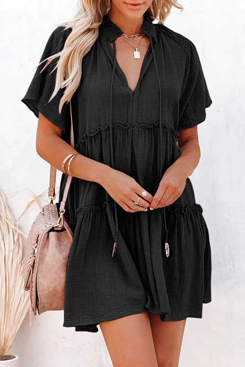 Levency V Neck Ruffles Mini Dress New In 5 Levency V Neck Ruffles Mini Dress New In