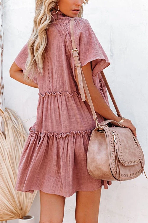 Levency V Neck Ruffles Mini Dress New In 4 Levency V Neck Ruffles Mini Dress New In