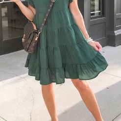 Levency New In Butterfly Sleeve Babydoll Dress