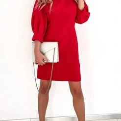 Levency Puff Sleeve Bow Tie Back Short Dress New In