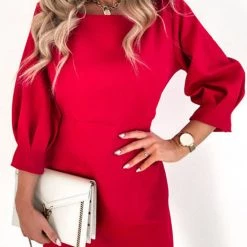 Levency Puff Sleeve Bow Tie Back Short Dress New In