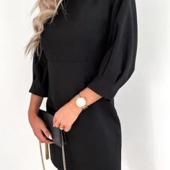 Levency Puff Sleeve Bow Tie Back Short Dress New In