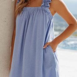 Levency Square Neck Pocket Babydoll Dress New In