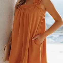 Levency Square Neck Pocket Babydoll Dress New In