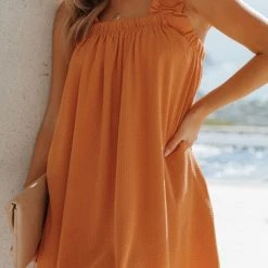 Levency Square Neck Pocket Babydoll Dress New In