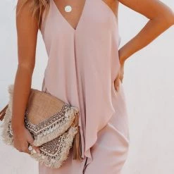 Levency Draped V Neck Slip Mini Dress New In