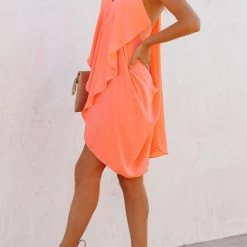 Levency Draped V Neck Slip Mini Dress New In