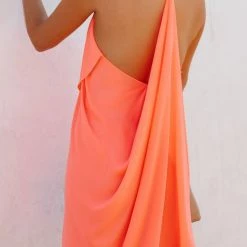 Levency Draped V Neck Slip Mini Dress New In