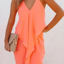 Levency Draped V Neck Slip Mini Dress New In