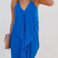 Levency Draped V Neck Slip Mini Dress New In